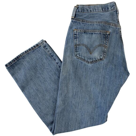 Levi’s 501 Button Fly Jeans Men’s 33x29 Light Wash Straight Fit Haiti - Picture 2 of 15